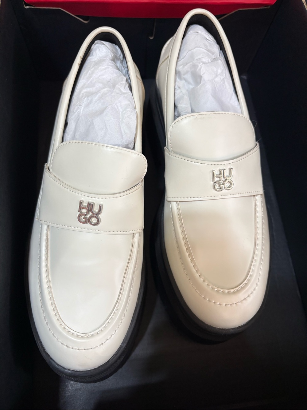 HUGO women’s  White Penny Loafers